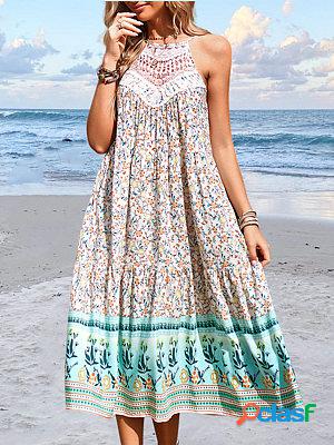 Bohemian Holiday Printed Style Midi Dress