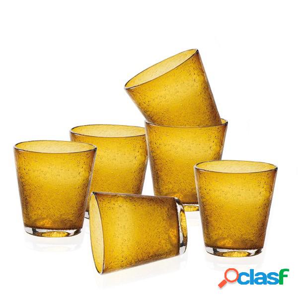 Bollicine Bicchiere Acqua Ambra 30 cl Set 6 Pz