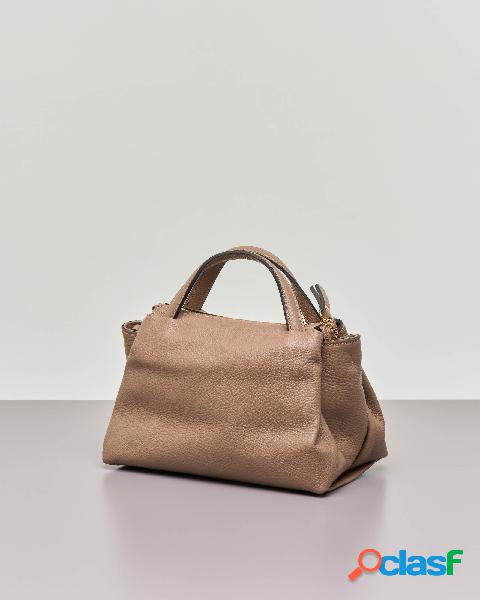 Borsa a mano misura piccola in pelle morbida effetto