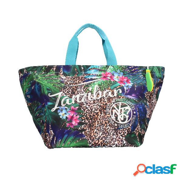 Borsa mare in tessuto con stampa - Python / TU