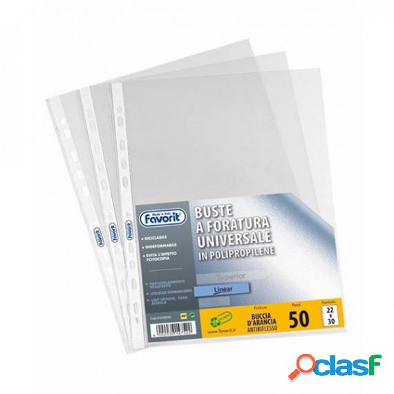 Buste forate Special PP - Linear - buccia - 22x30 cm -