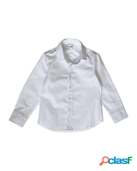 Camicia bianca in popelinedi cotone stretch 9-24 mesi
