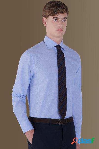 Camicia classica uomo collo francese 100% cotone sky