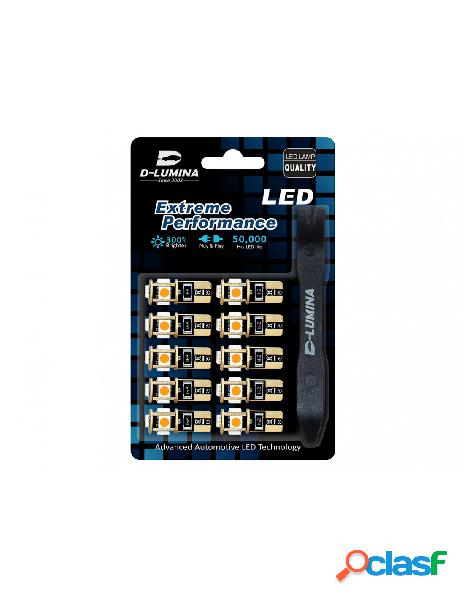Carall - 10 lampada led t10 w5w canbus 12v 5 smd 5050 bianco