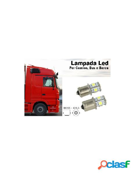 Carall - 24v lampada led canbus ba15s g18,5 r5w bianco per