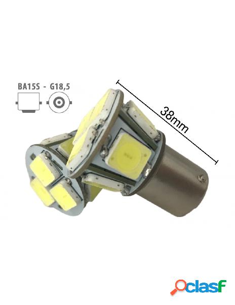 Carall - coppia 2 lampade led ba15s 1156 p21w con 8 smd 9080