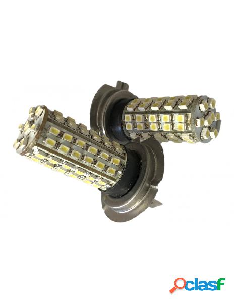 Carall - coppia 2 lampade led h7 con 68 smd 3528 bianco
