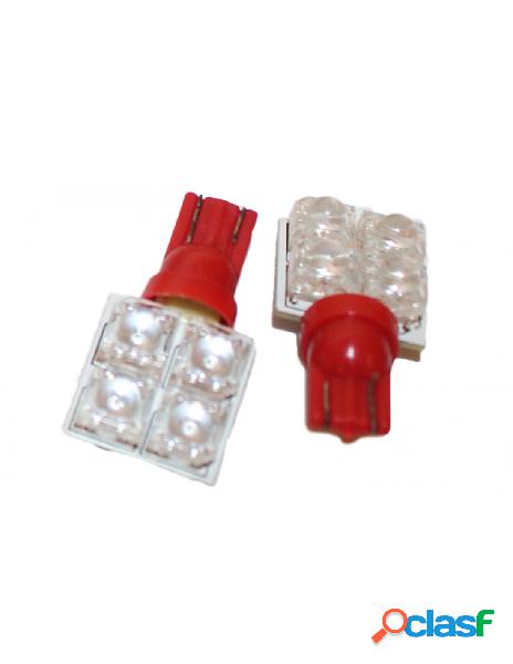Carall - coppia 2 lampade led t10 con 4 led f5 flux laterale