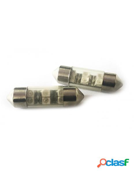 Carall - coppia 2 lampade led t11 c5w siluro 31mm con 6 smd