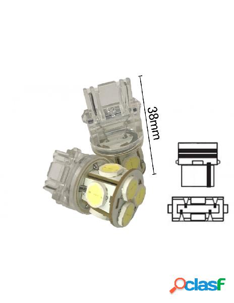 Carall - coppia 2 lampade led t25 p27w 3156 con 8 smd 9080