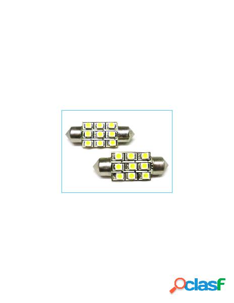 Carall - lampada led siluro t11 c5w 39mm 9 smd bianco freddo