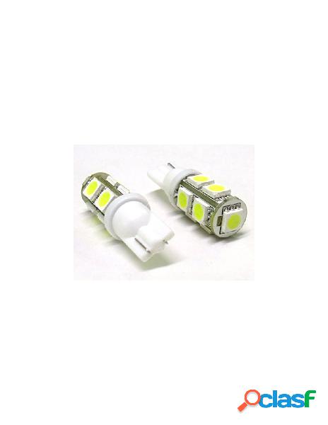 Carall - lampada led t10 w5w 9 smd 5050 bianco luci