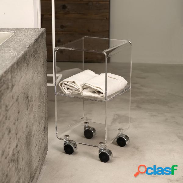 Carrello Portaoggetti in cristallo acrilico Vega Multy XS