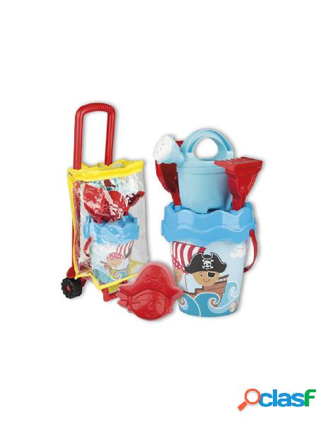 Carrello zainetto c/set mare decoro pirati - cm.23x20x61