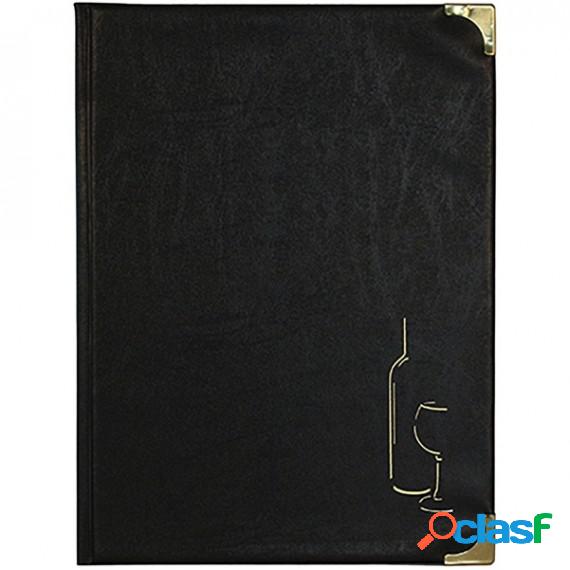 Carta dei vini Basic - A4 - 24x34 cm - PVC - nero - 4+2