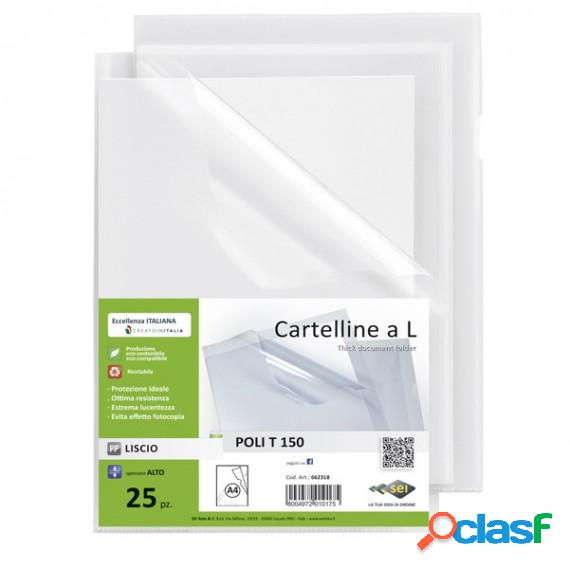 Cartelline a L Poli 150 - PPL - buccia - 21 x 29,7 cm -