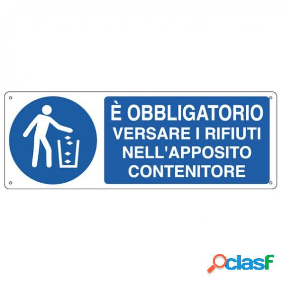 Cartello segnalatore - 35x12,5 cm - E OBBLIGATORIO VERSARE I