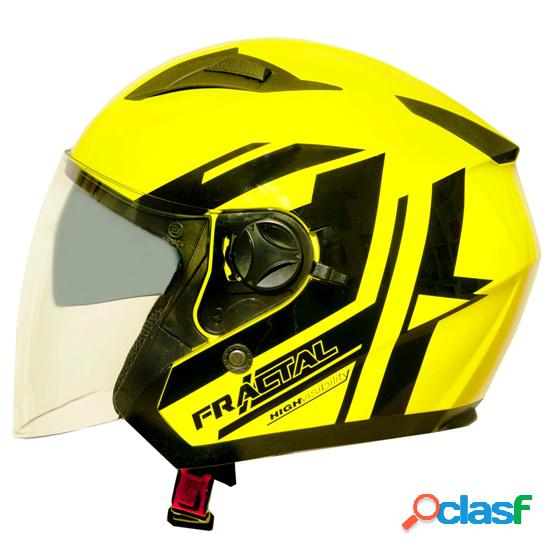 Casco Jet One Jettone Fractal Giallo Fluo Nero