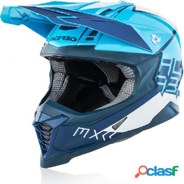 Casco cross Acerbis IMPACT X-RACER VTR in fibra Bianco Blu