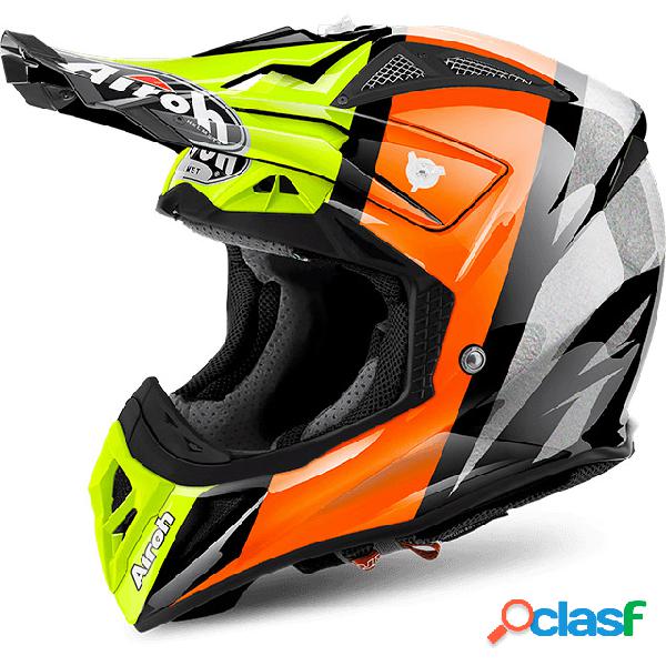 Casco cross Airoh Aviator 2.2 Revolve in fibra arancione