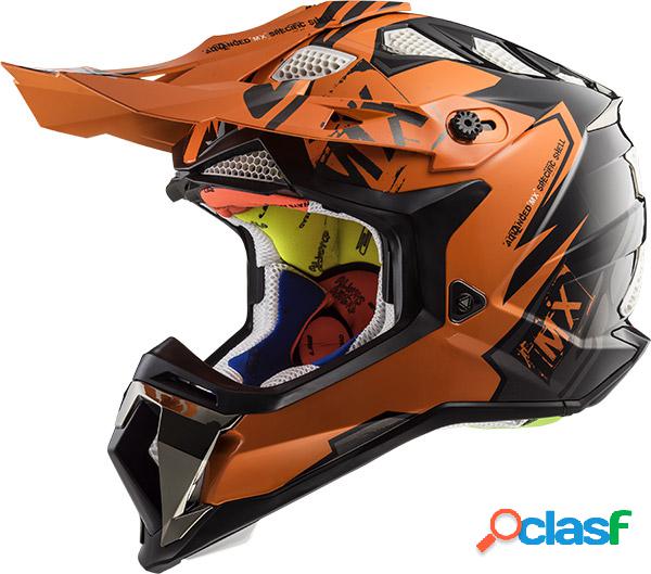 Casco cross LS2 MX470 SUBVERTER EMPEROR Nero Arancio