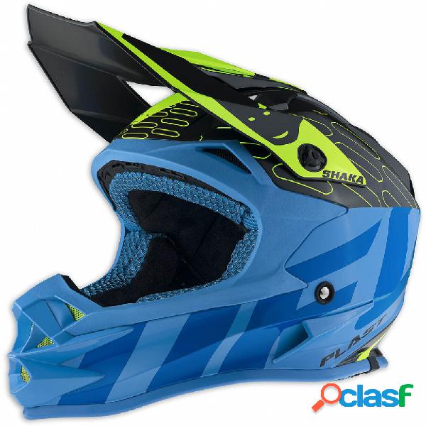 Casco cross Ufo Plast ONYX SHAKA Azzurro Nero Verde lime