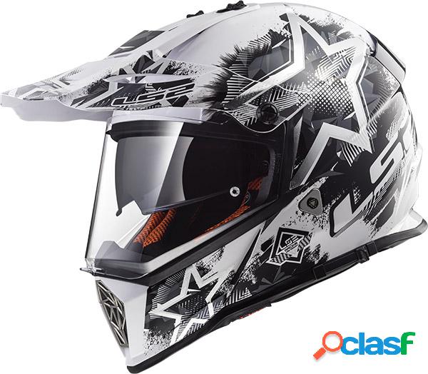 Casco integrale touring LS2 MX436 PIONEER CHAOS Bianco Nero