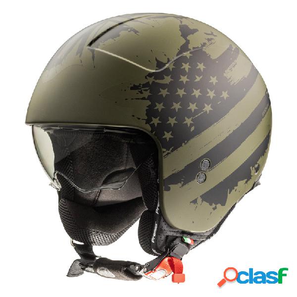 Casco jet Premier ROCKER AM MILY BM Verde Militare Opaco