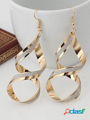 Casual Chic Frosted Spiral Cross Earrings