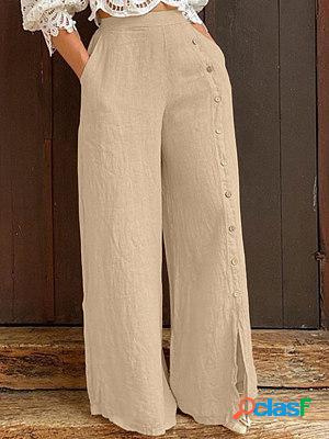 Casual Loose Single Breasted Pants