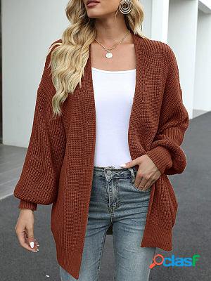 Casual Loose Solid Color Sweater Cardigan