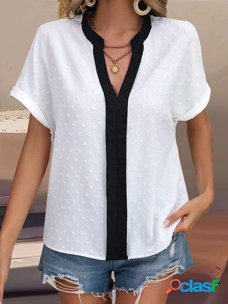 Casuale Giunto diviso Multicolore jacquard Camicetta