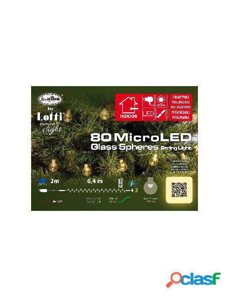 Catena 80 sfere vetro trasparente diametro 18mm 80 microled