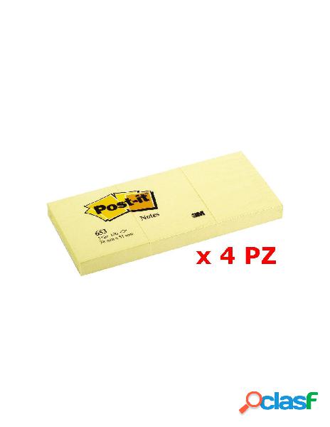 Cf.3 x blocchetti post-it giallo canary 38x51mm 100ff conf