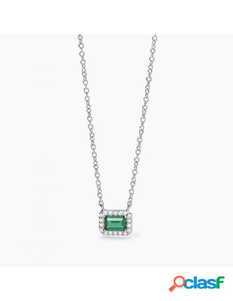 Collana MABINA in argento 925 Cool or Retro Smeraldo 553496