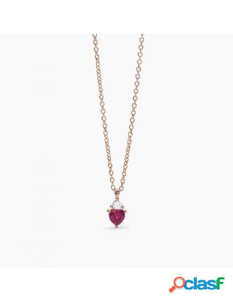 Collana MABINA in argento 925 rosato Royal Rubino 553499