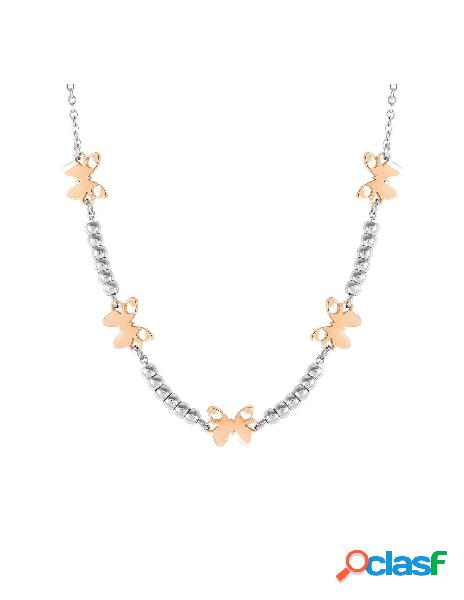 Collana NOMINATION in acciaio 029001/041 Farfalle Rose Gold