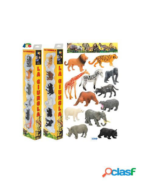 Conf.vetr.c/6 animali savana la giungla ass.