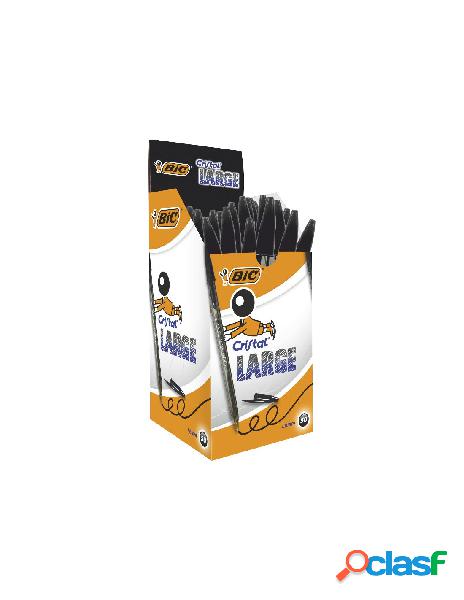 Confezione 50 penne nere cristal large tratto 1,6mm