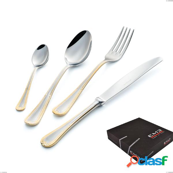 Confezione regalo 75 pezzi Firenze oro, acciaio 18-10, oro