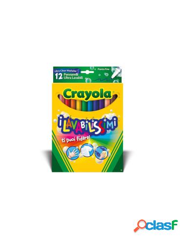 Crayola - Pennarelli Superpunta Lavabili Colore Pastello 12