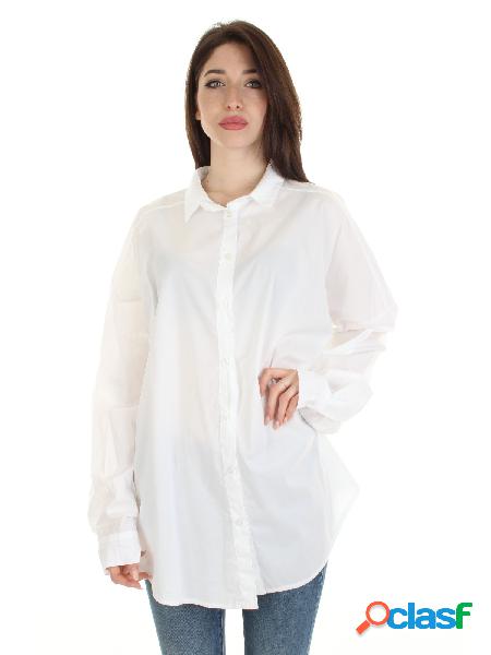 DEJA VU camicia over size in cotone BIANCO