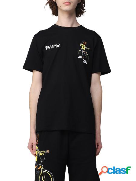 DISCLAIMER T-shirt in cotone a manica corta con logo Nero