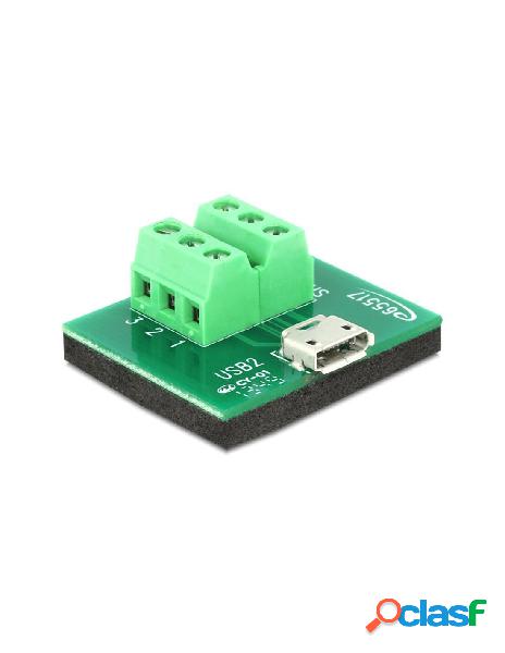Delock - adattatore micro usb femmina terminal block 6 pin