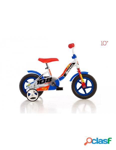 Dino bikes - bici 10" senza freno bianco e rosso dino bikes