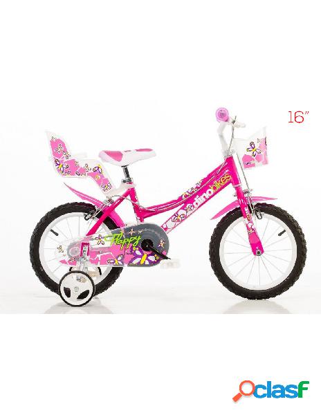 Dino bikes - bici 16" girl omme gonfiabili 2 freni