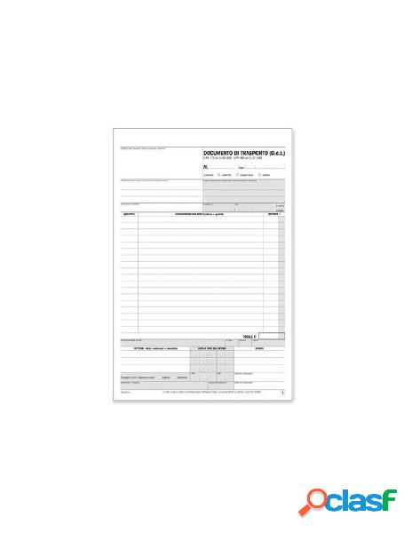 Documento di trasporto, snap out a 4 copie autoricalcanti