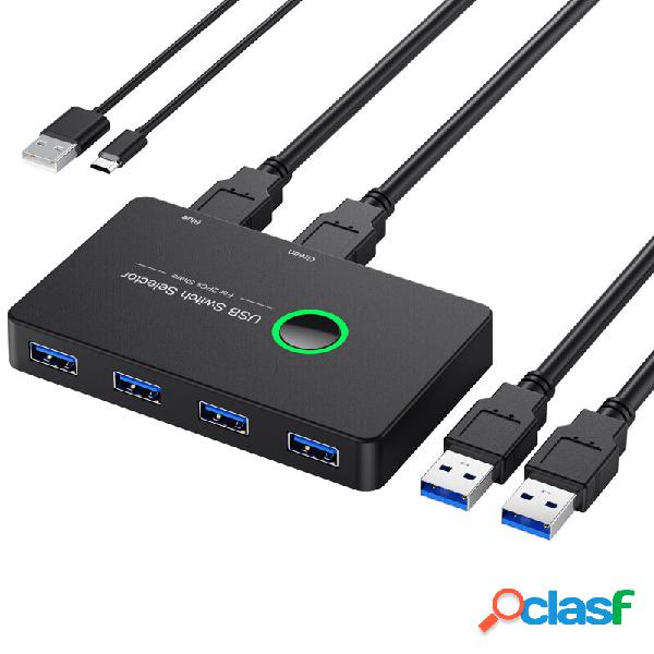 E-yield USB3.0 Switch 4 Porte 2 Computer Switch Adapter Hub