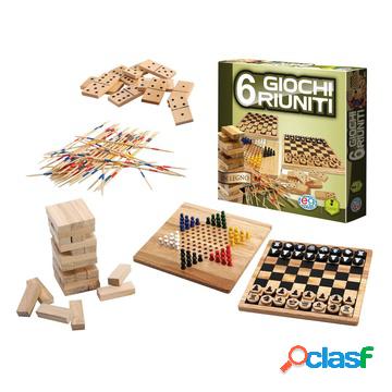 Editrice giochi 6 giochi riuniti in legno