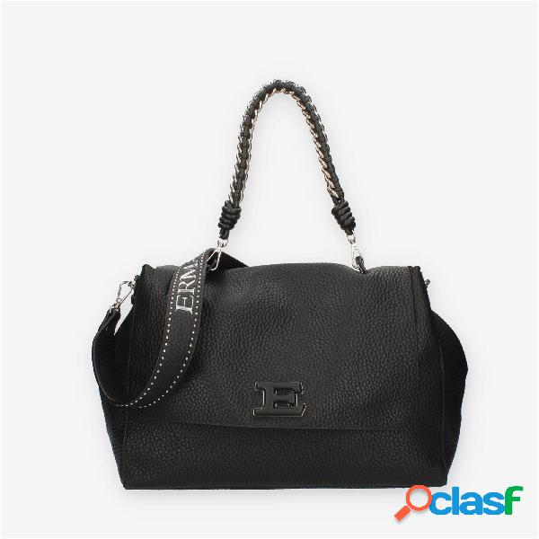 Ermanno Scervino Large Flap Eba Soft Borsa a spalla nera